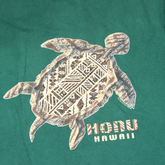 Vintage Honu Hawaii T Shirt Mens Large Green Turtle Graphic Vacation Y2K - Picture 4 of 6